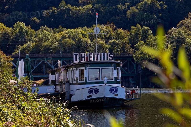 Restaurant ship Thetis on the reservoir on the Ruhr Valley Cycle Path