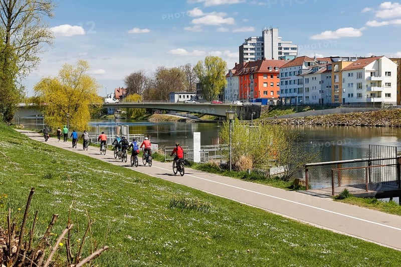 Cyclists on the Danube