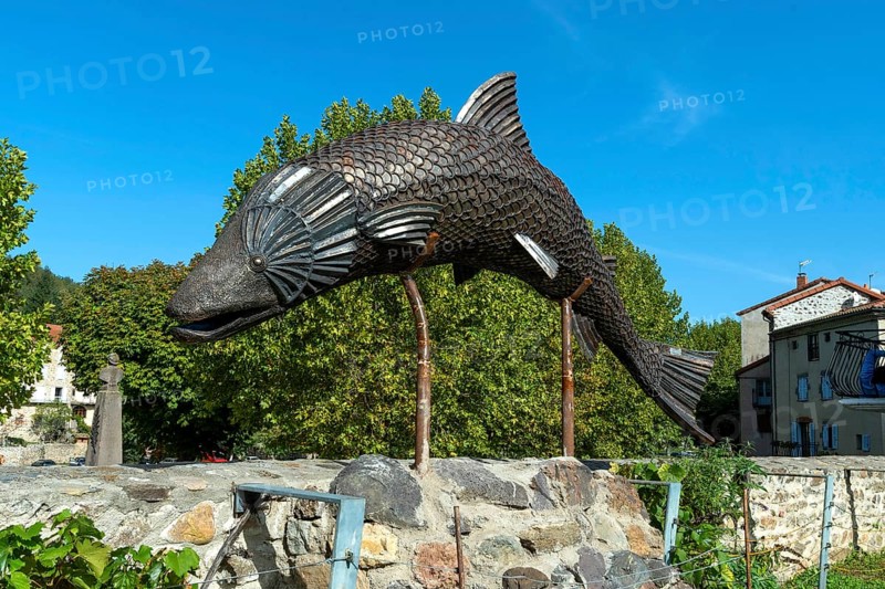 Sculpture of a salmon