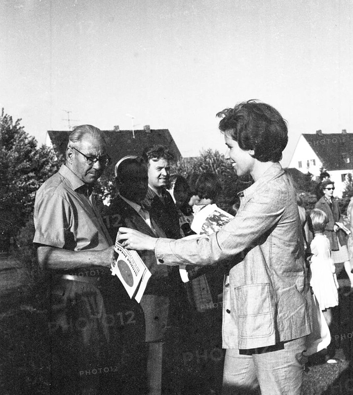 Federal Chancellor Kurt-Georg Kiesinger in 1969 opens the campaign for the 1969 federal election in his constituency of Loerrach