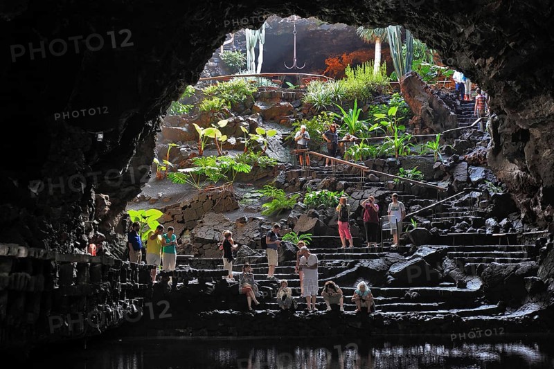 The grotto with the pond of white crabs in Jameos del Agua