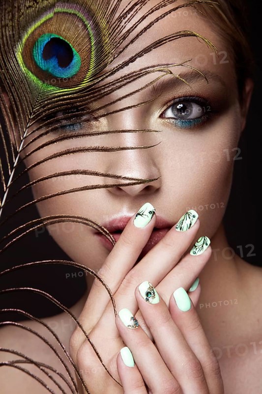 Beautiful girl with bright makeup