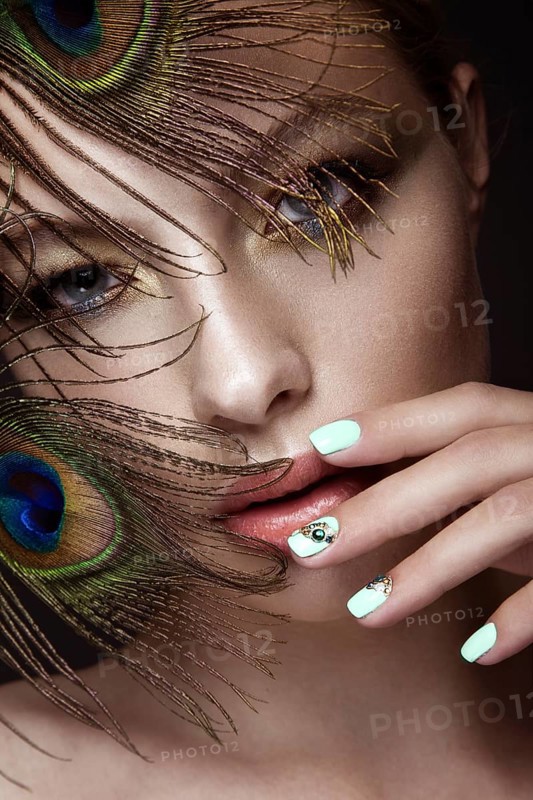 Beautiful girl with bright makeup
