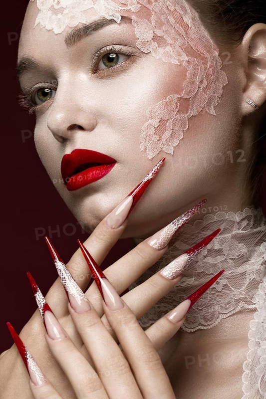 Beautiful girl with lace