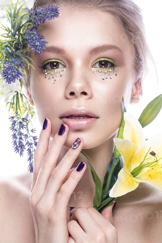 Beautiful girl with art make-up
