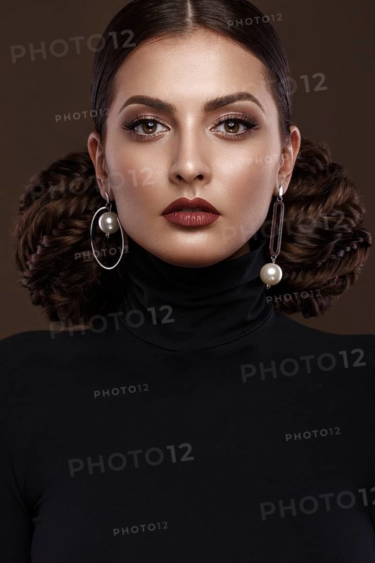 Pretty girl with unusual hairstyle