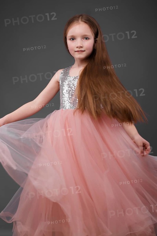 Little girl in a pink dress