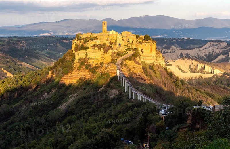 View of old hill-top town of Civita di Bagnoregio