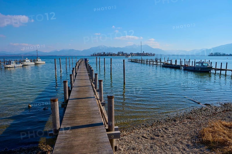 Lake Ciemsee wooden jetty