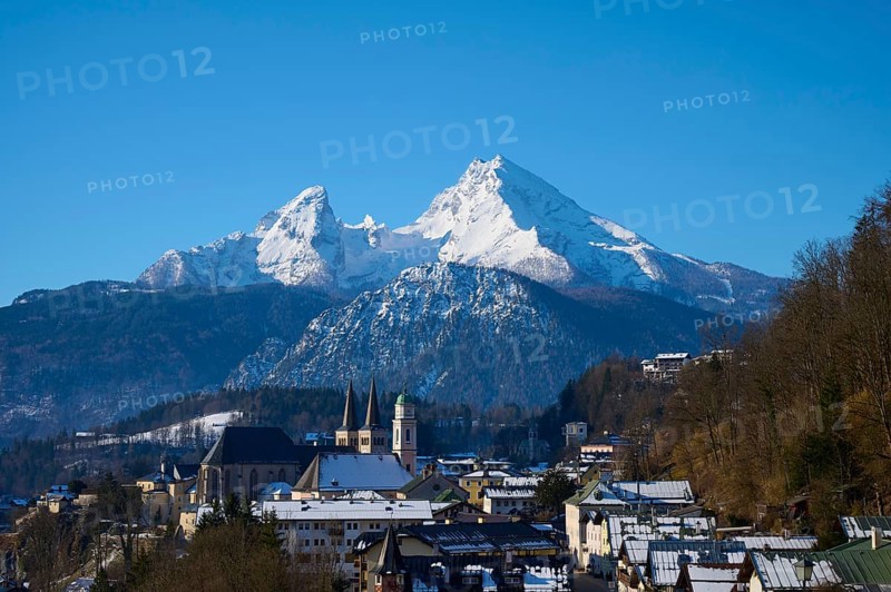 Berchtesgaden with Watzmann massif in winter