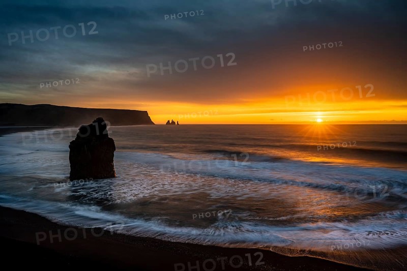View from Cape Dyrholaey at sunrise