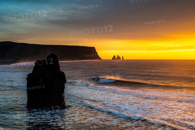 View from Cape Dyrholaey at sunrise