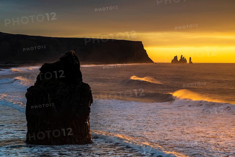 View from Cape Dyrholaey at sunrise