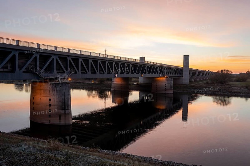 Sunset at the Magdeburg waterway junction