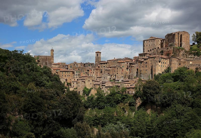 View of the small medieval town of Sorano