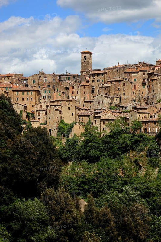 View of the small medieval town of Sorano