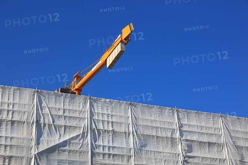 Large construction site of an office building