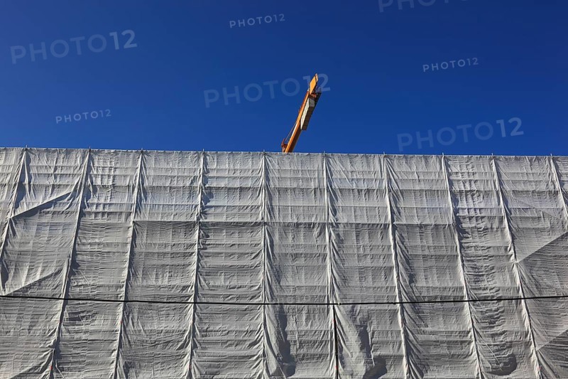 Large construction site of an office building