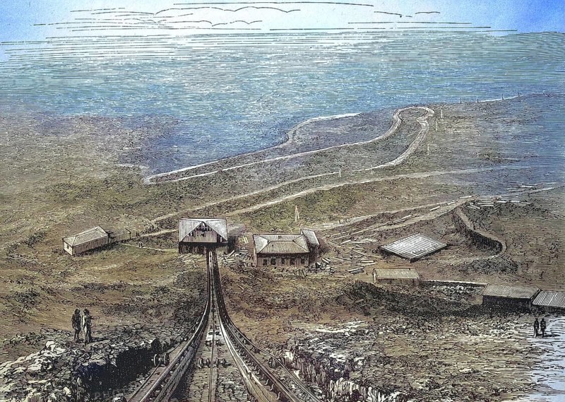 The cable railway up the crater of Vesuvius