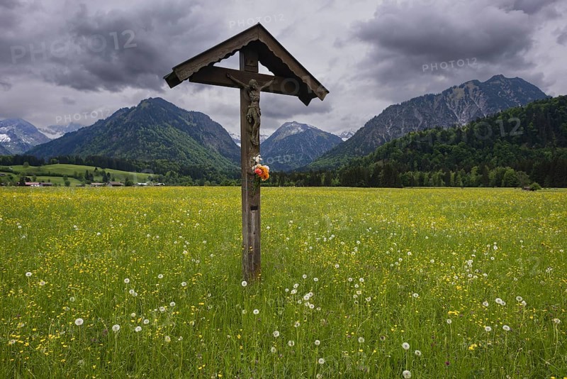 Field cross with Christ figure