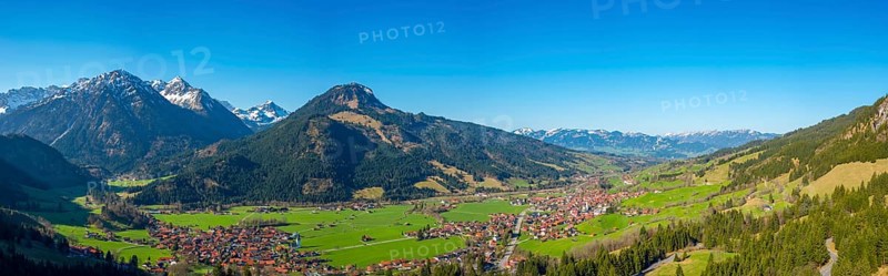 Panorama into the Ostrachtal valley with Bad Oberdorf