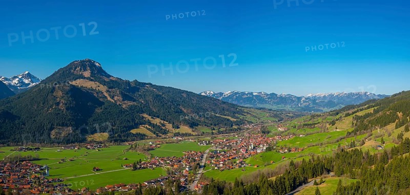 Panorama into the Ostrachtal valley with Bad Oberdorf