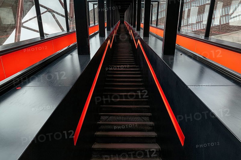 Illuminated staircase upwards