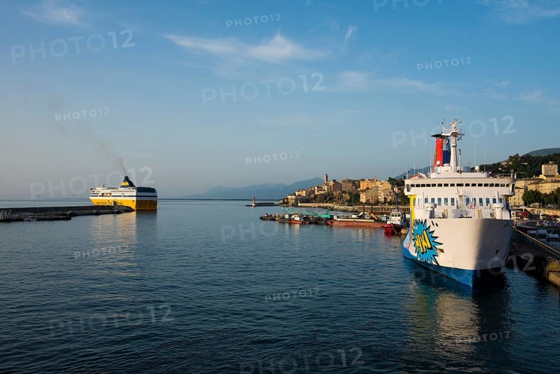 City view with ferry port