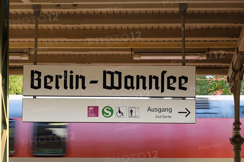 Stop sign on the platform