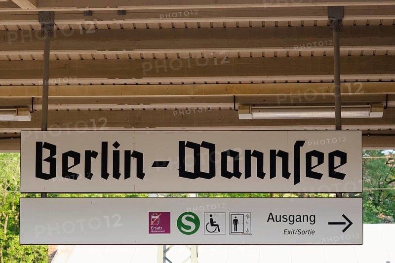 Stop sign on the platform