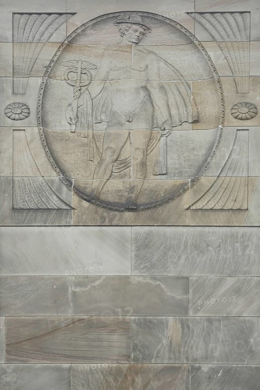 Relief of Hermes patron god of travellers with Hermes staff