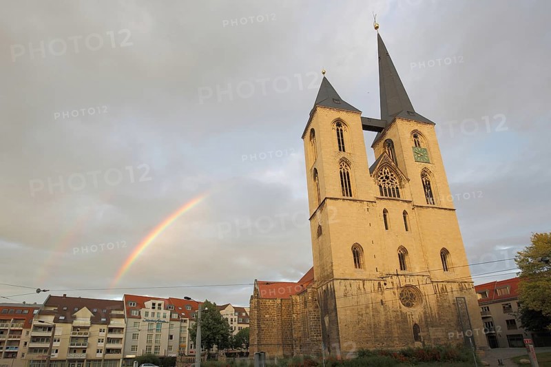 Gothic Martini Church and Landmark with Rainbow
