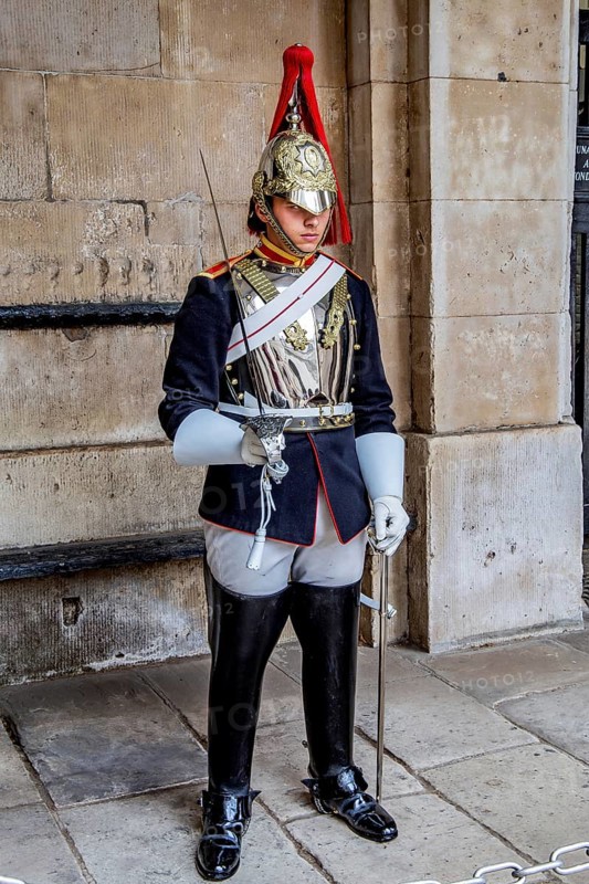 Guard soldier of the Royal Horse Guards in Whitehall