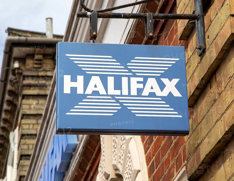 Wall hanging sign for Halifax bank branch on High Street