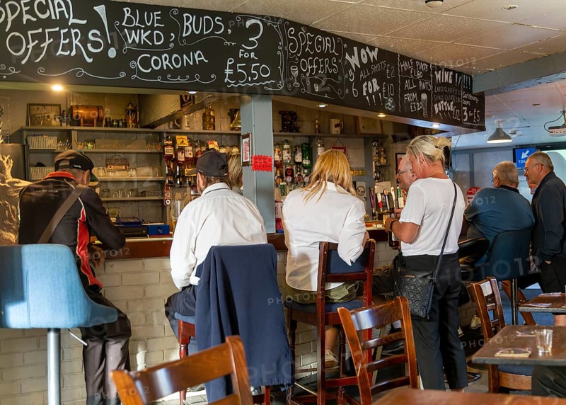 Customers inside The Welcome public house