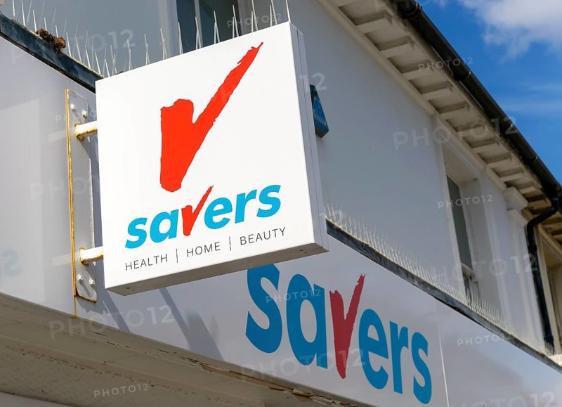 Savers Health and Beauty shopfront shop signs