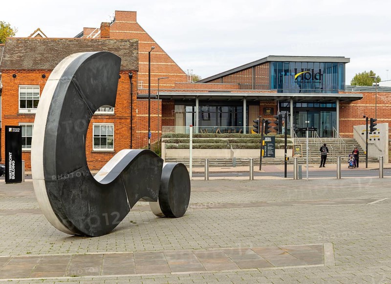 Question mark sculpture by Langlands and Bell