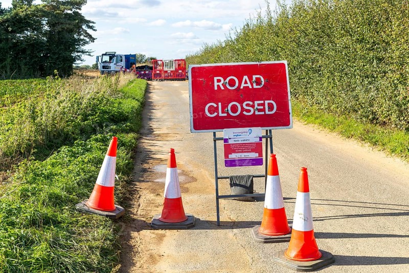 Road closed country lane