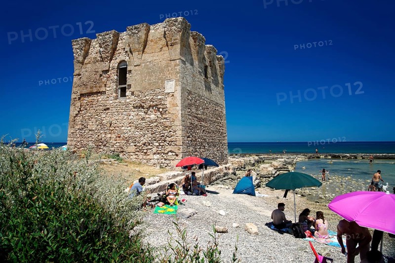 Watchtower on the beach near Polignano a Mare