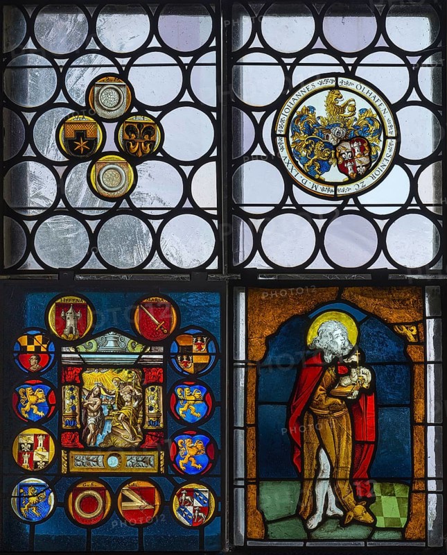 Two coloured glass paintings from the 16th century
