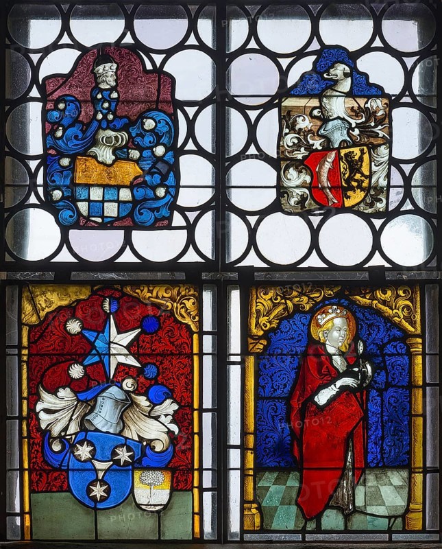 Two coloured glass paintings from the 16th century