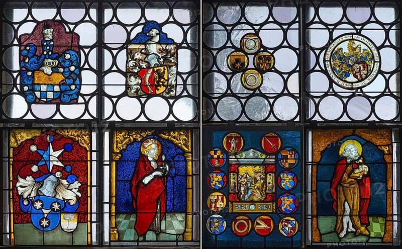 Two coloured glass paintings from the 16th century