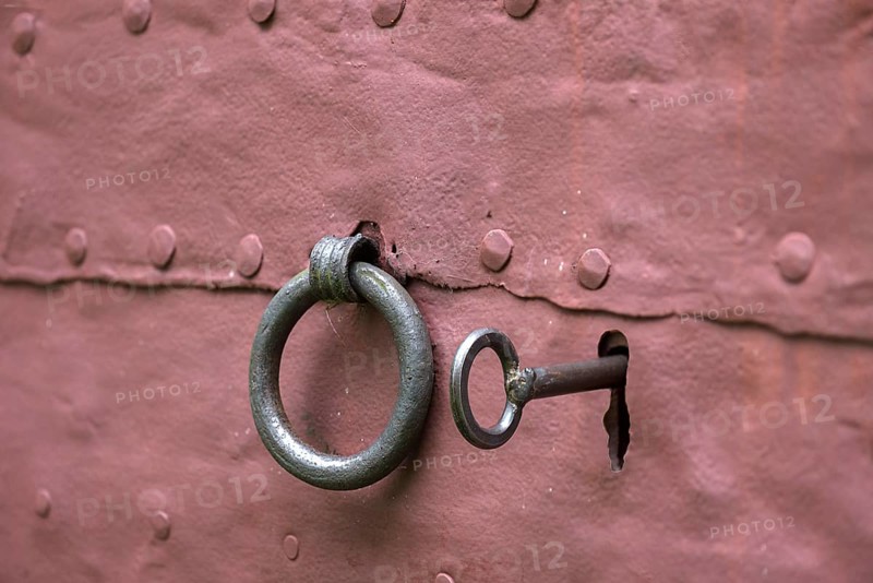 Knocker and key of a late medieval sacristy door