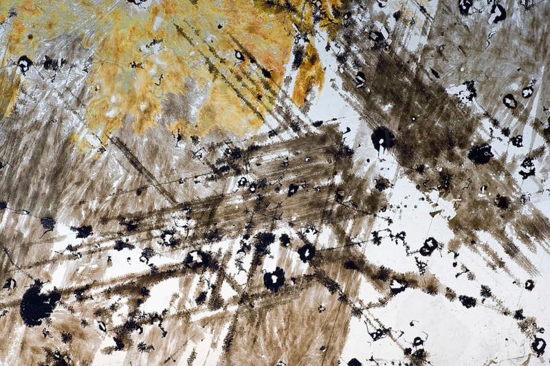 Thin Transparent Sheet of Muscovite Mica with oriented inclusions of Magnetite and Hematite