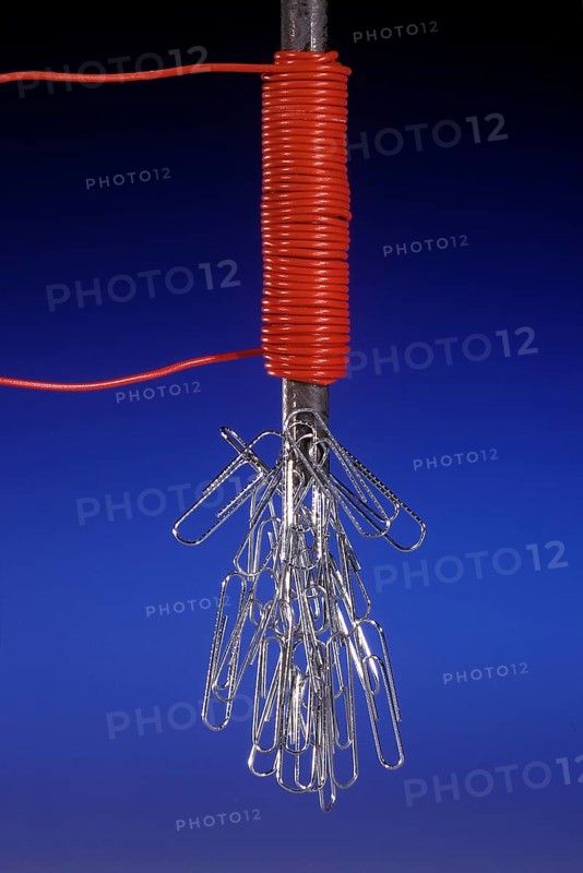 Electromagnet Holding Paperclips