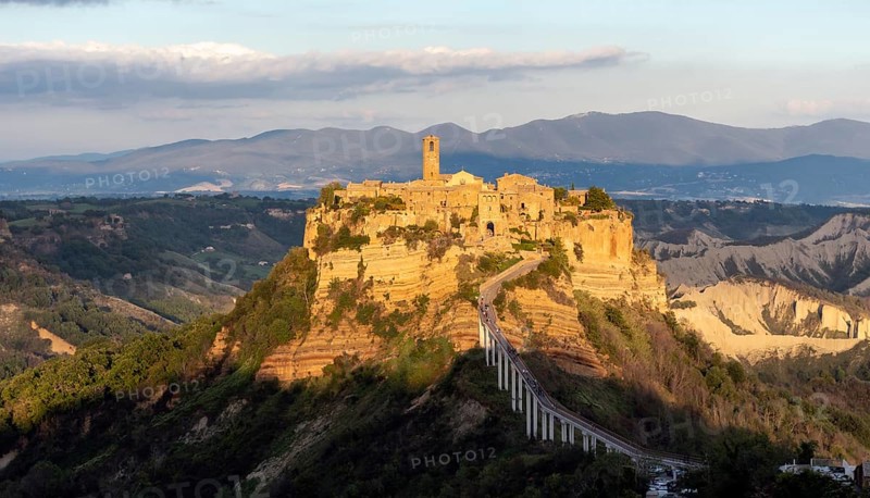 View of old hill-top town of Civita di Bagnoregio