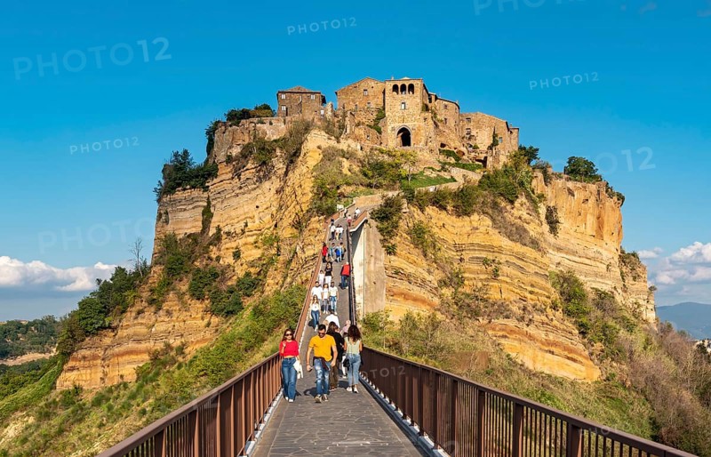 Footbridge access to the hill-top town of Civita di Bagnoregio