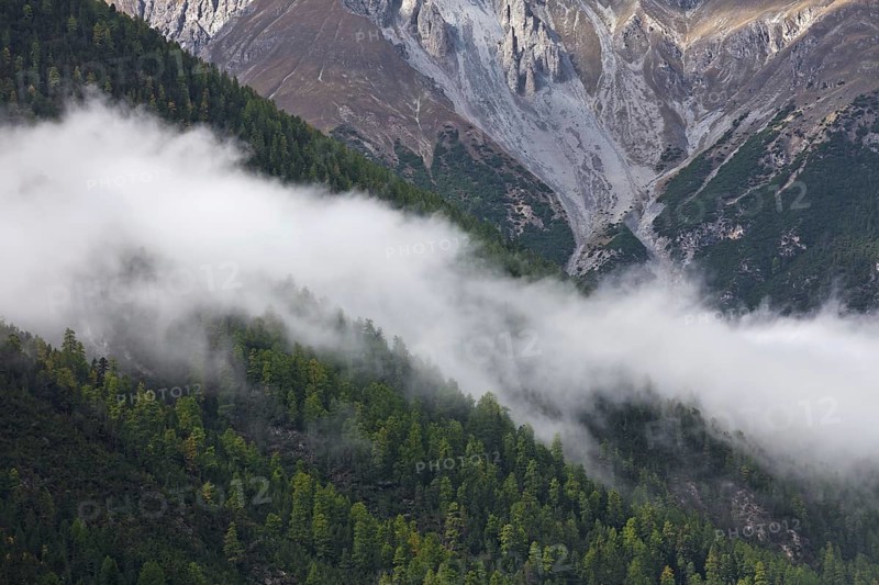Fog in the mountains at Val Minger