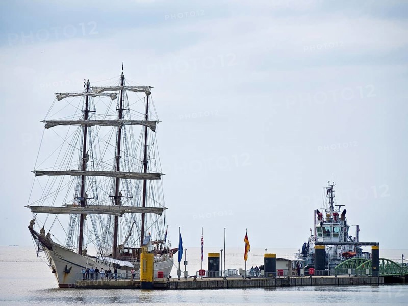 Tall ship Artemis at the Seebaederkaje in Bremerhaven
