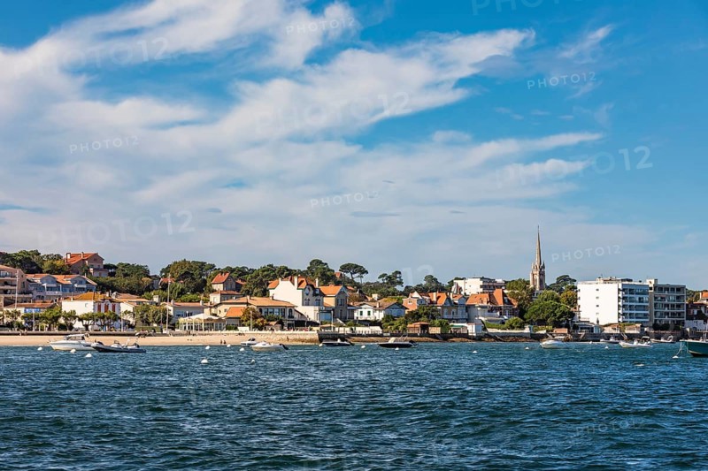 Town view with beach and promenade